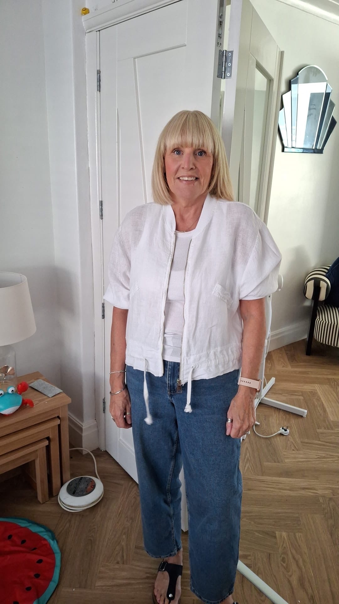NENNA LINEN BOMBER JACKET