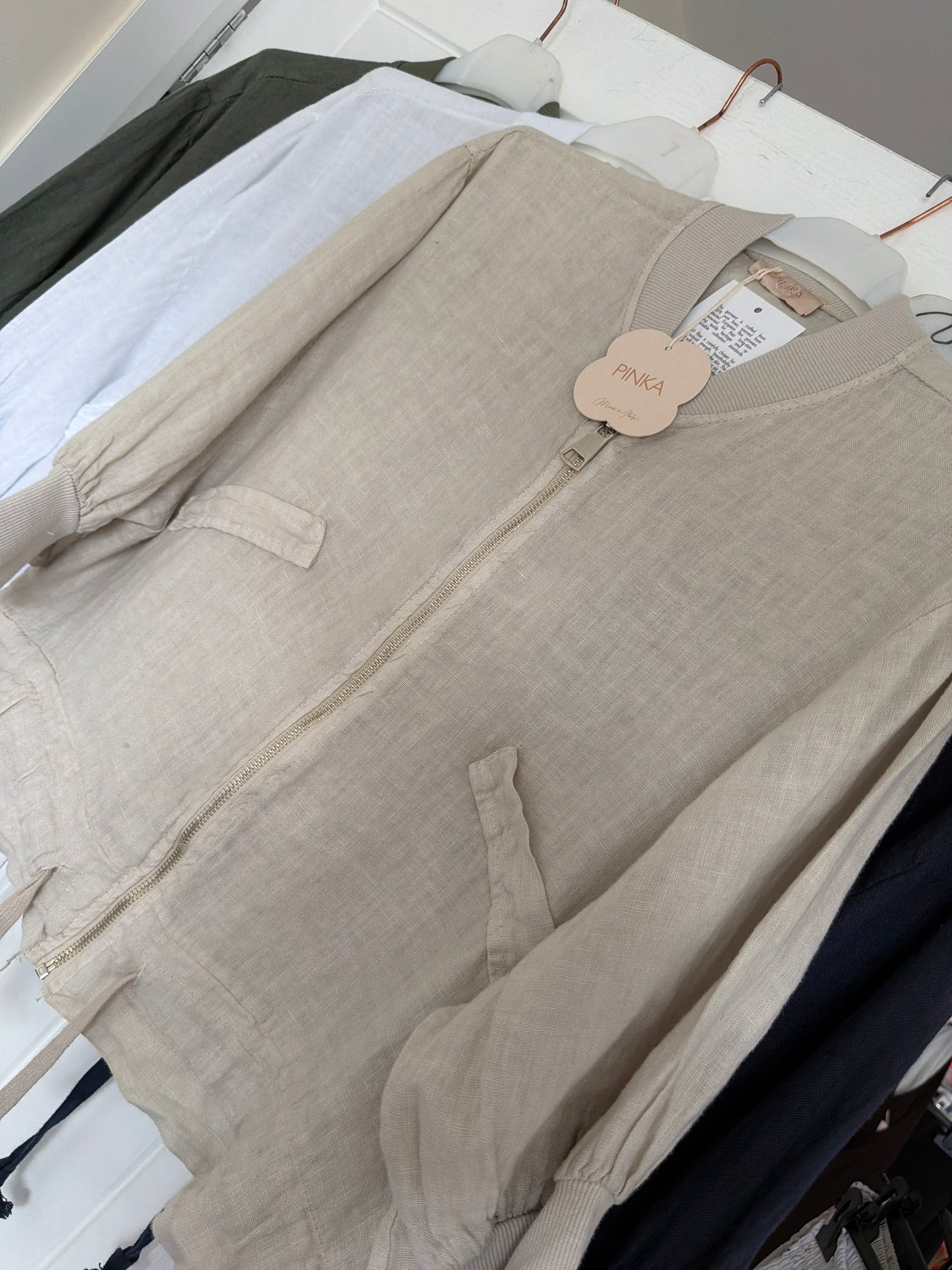 NENNA LINEN BOMBER JACKET