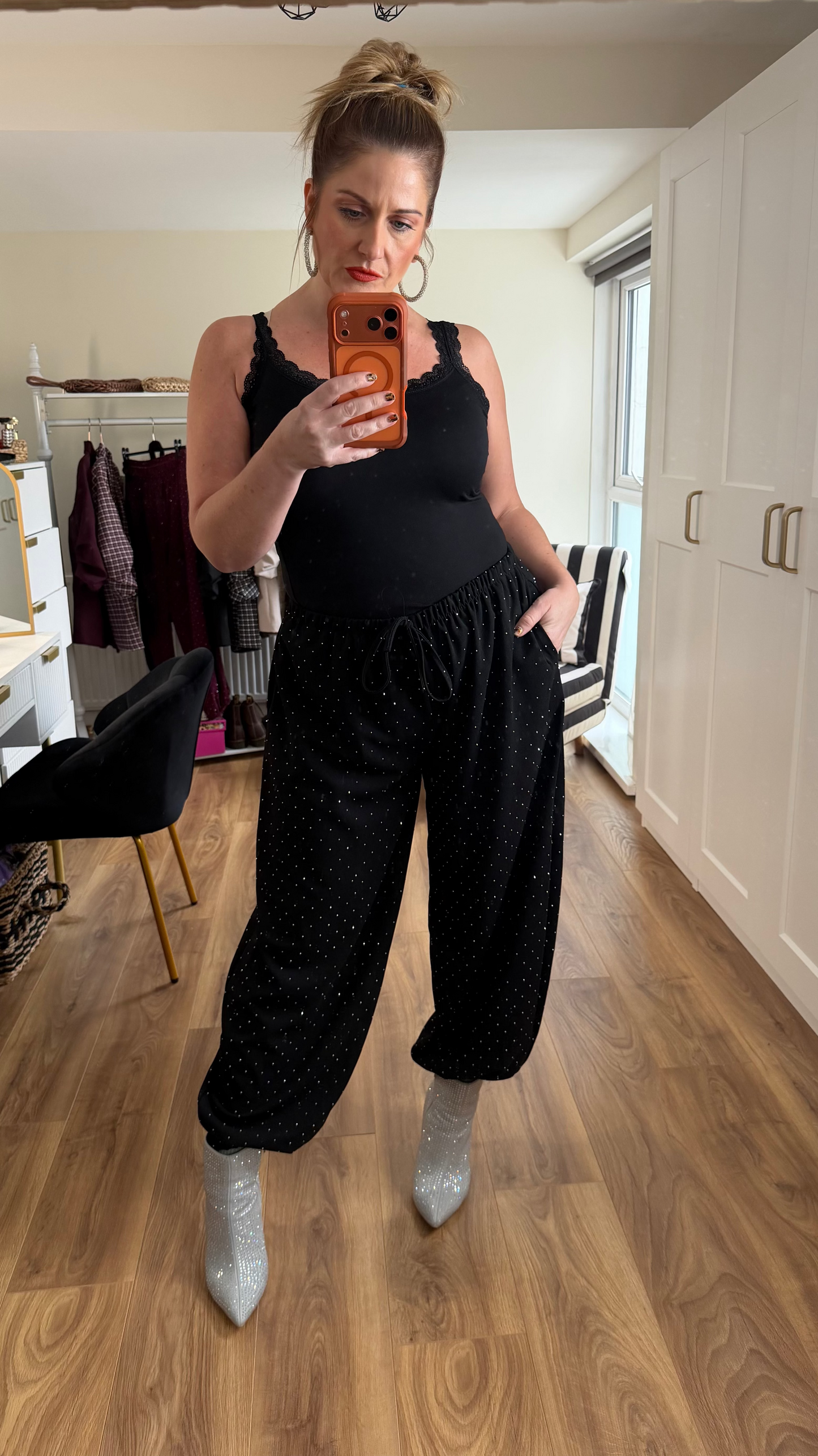 JULIA RHINESTONE CUFF BOTTOMS