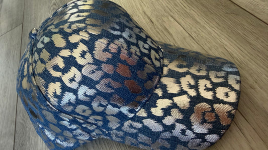DENIM METALLIC LEOPARD PRINT