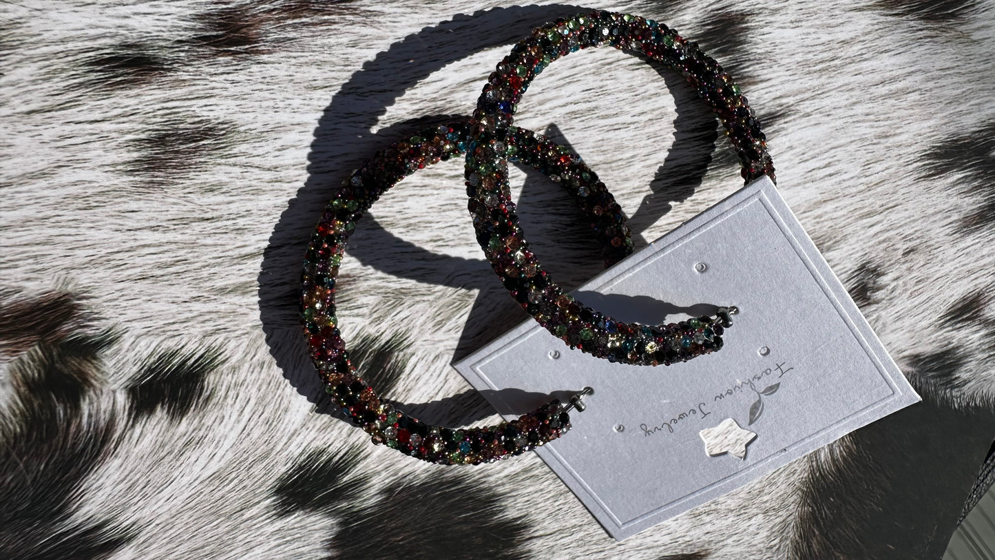 SPARKLE HOOP EARRINGS