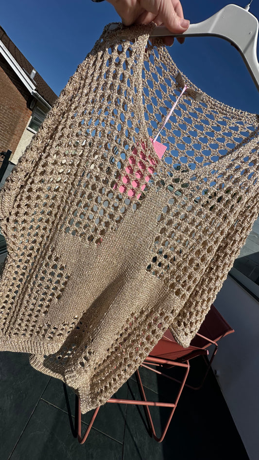 The STARINA GOLD crochet top