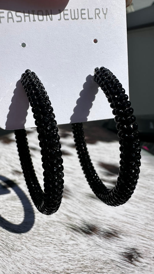 SPARKLE HOOP EARRINGS