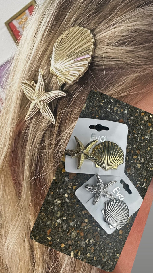 SHELL/STAR FISH CLIPS