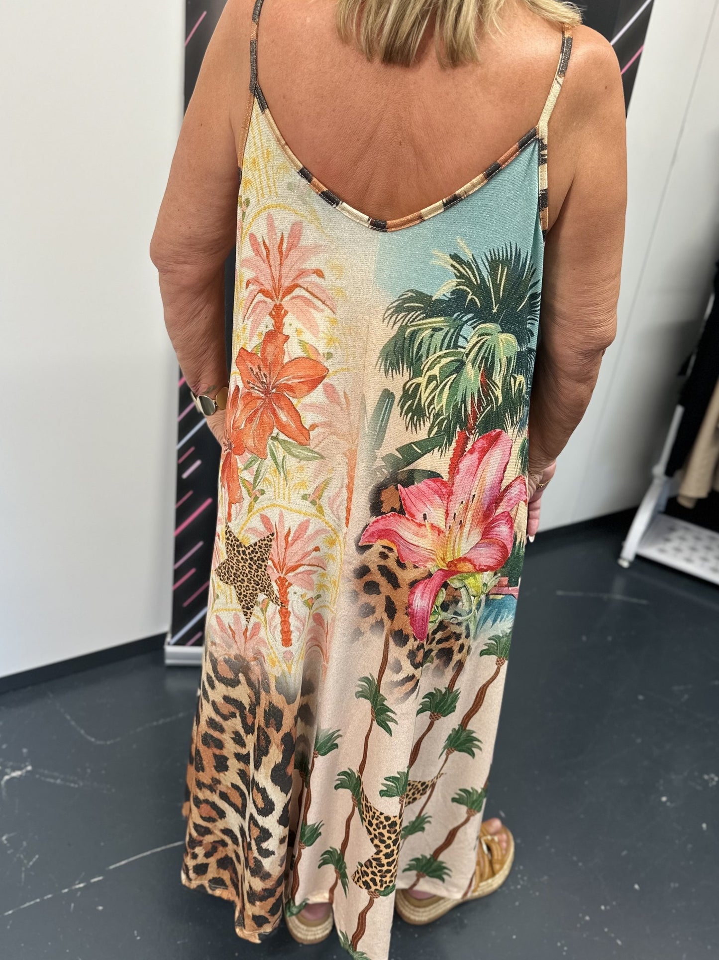 SPAGETTI STRAP SAFARI STAR DRESS