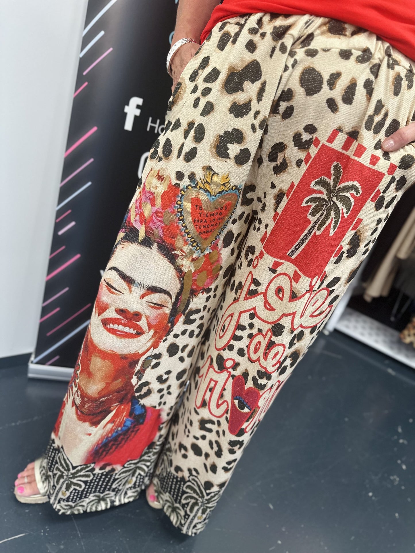 FRIDA-LEOPARD PALM- BLUE MOJITO - NAMES TROUSERS